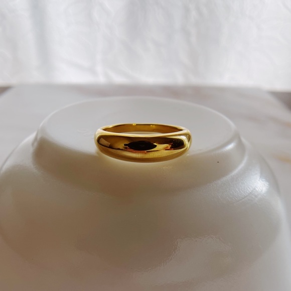 Gold Thin Dome Ring - Picture 2 of 4